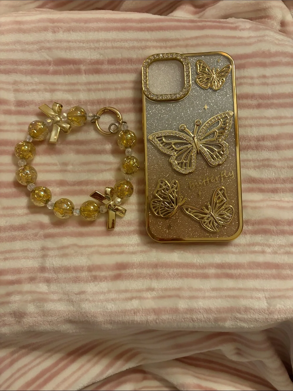 Pink Bow Case & Gold Butterfly iPhone 14 Cases NIP